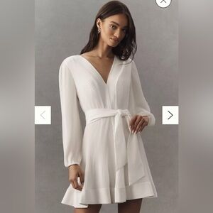 MILLY Liv Pleated Dress - Size 6 - White